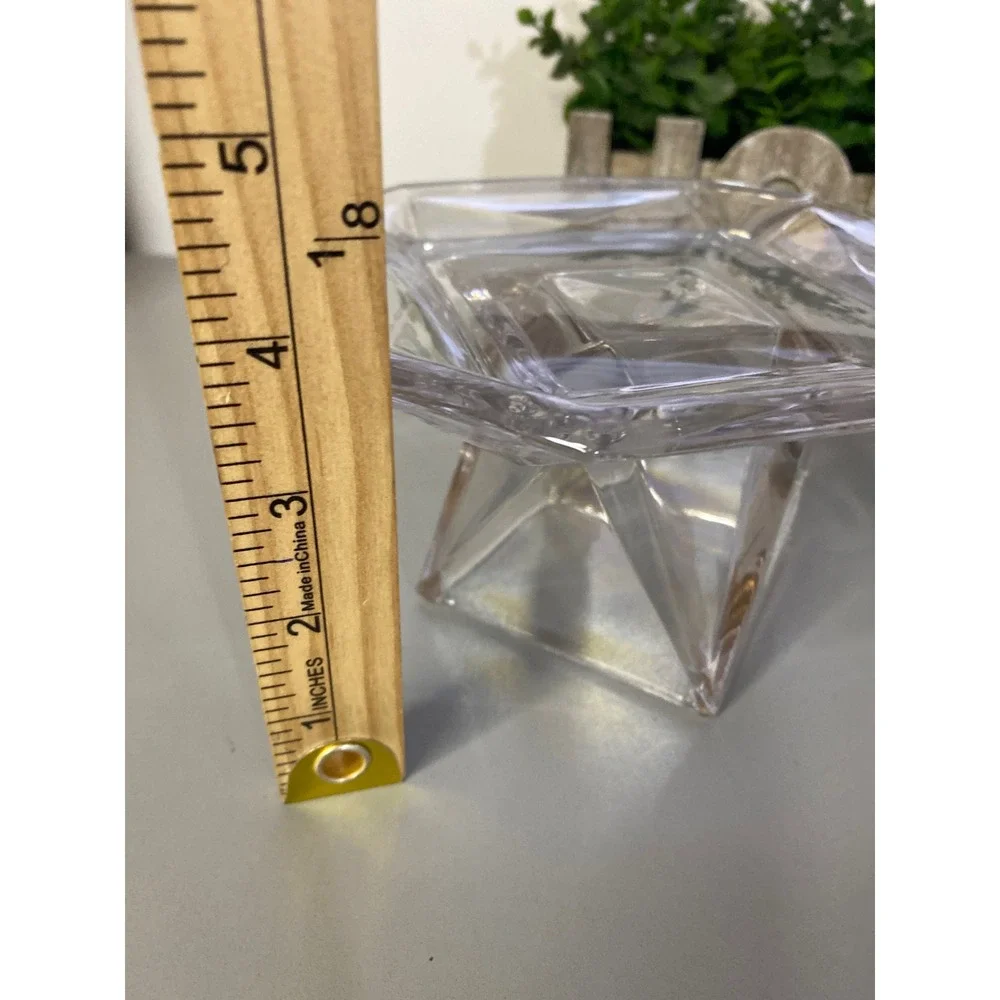 Geometric Clear Acrylic‎ Pedestal Dish Organizer Display Tray